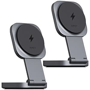 2-Pk Aukey Magfusion 15W Qi2 2-in-1 Foldable Chargers $25 + Free S&H