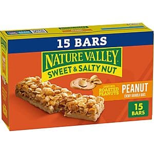15-Count 1.2-Oz Nature Valley Sweet and Salty Nut Granola Bars (Peanut) $3.40 w/ Subscribe & Save