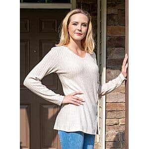 Dimur Women's Long Sleeve Loose Fit Tunic Sweatshirt (Various) $6