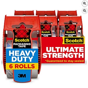 6-Count Scotch Heavy Duty Packaging Tape (Clear; 1.88" x 22.2yd) $10.85