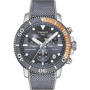 Men's Tissot 1853 Seastar 1000 45mm Chronograph Swiss Watch w/ Grey Dial $500 + Free S&H