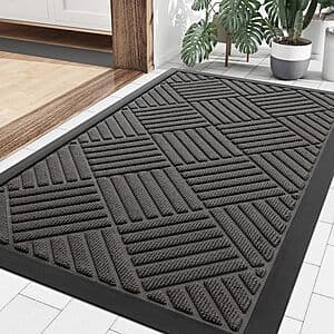 29.5" x17" Smiry Heavy Duty Natural Rubber Doormat (Grey) $8.05