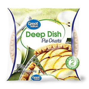 2-Ct Great Value Frozen Deep Dish 9" Pie Crusts & Pans (16-Oz) $1.25