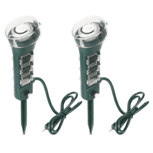 2-Pk ClearPower Outdoor Power Strip Yard Stake Programmable Mechanical Timer $20 + Free Shipping