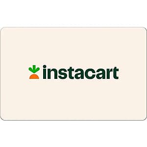 Instacart $100 gift card displayed with promotional pricing information.