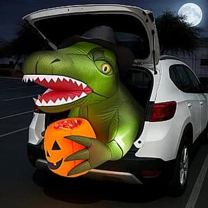 Minetom 3.44' Trunk or Treat Inflatable T-Rex Decoration w/ 4 LEDs (Green) $15.50