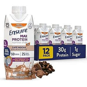 Select Accts: 12-Pk 11-Oz Ensure Max Protein Nutrition Shake (Cafe Mocha) $14.80 & More w/ S&S