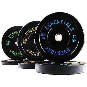 210-Lb BalanceFrom Olympic Bumper Plate Weight Plate Set with Steel Hub (Black) $150 + Free Shipping