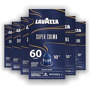 60ct Lavazza Super Crema Nespresso Original Medium Roast Coffee Capsules $22.20 w/ Subscribe & Save