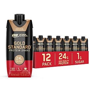 12-Count 11-Oz Optimum Nutrition Gold Standard Protein Shake (Cafe Latte) $15.10 w/ Subscribe & Save