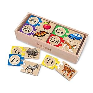 52-Piece Melissa & Doug Self-Correcting Alphabet Puzzles w/ Storage Box $9.30