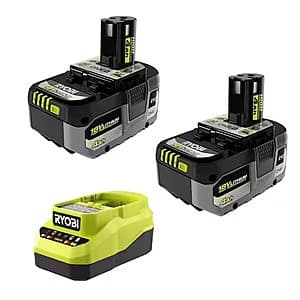 2-Ct RYOBI ONE+ 4Ah 18V Lithium-Ion High Performance Batteries + 2A Charger $93.60 + Free S&H