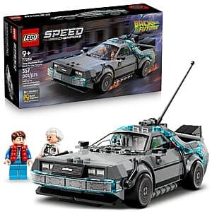 357-Pc LEGO Speed Champions: Back to the Future Time Machine Building Set $23.50