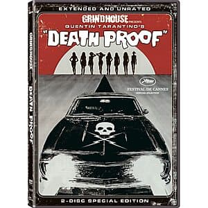 Death Proof Extended and Unrated 2-Disc Special Edition DVD with cover artwork featuring the film's title and promotional imagery.
