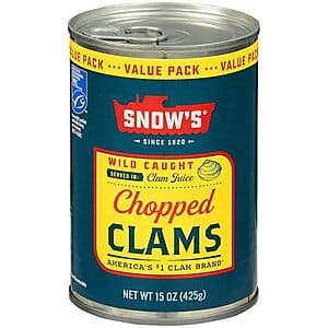 15-Oz Snow's Wild Caught Chopped Canned Clams $3.30 w/ Subscribe & Save