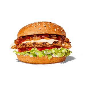 Habit Grill Grilled Chicken Sandwich served on a bun with typical sandwich accompaniments.