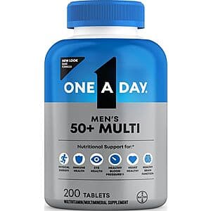 Select Accts: 200-Ct One A Day Men’s 50+ Healthy Advantage Multivitamin $4.80 w/ S&S