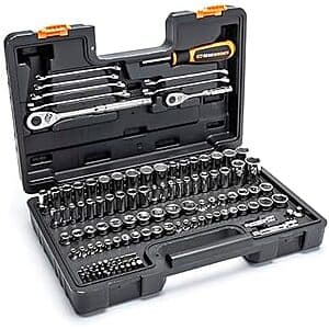 121-Pc GearWrench 1/4" & 3/8" Drive 72-Tooth SAE/MM Mechanics Tool Set $87