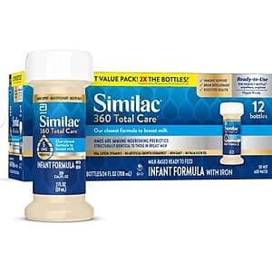 12-Pack 2-Oz Similac 360 Total Care Ready-to-Feed Baby Formula $9.50 w/ Subscribe & Save