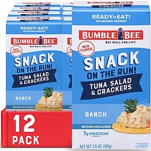 12-Pack 3.5-Oz Bumble Bee Snack on the Run w/ Crackers Kit (Ranch Tuna Salad) $11.75 w/ Subscribe & Save