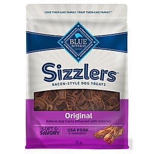 28-oz Blue Buffalo Sizzlers Bacon-Style Dog Treats $10 w/ Subscribe & Save