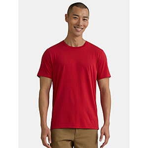 George men's red crewneck short sleeve t-shirt, laid flat showing the front of the garment with crew neckline and short sleeves.