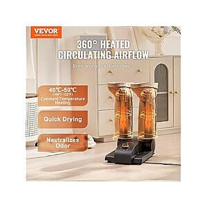 Vevor 2-Tube 180° Foldable Portable Shoe/Boot Dryer w/ 3-Hour Timer $20 + Free S&H w/ Amazon Prime