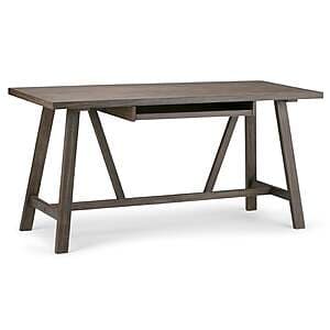 60" x 24" SimpliHome Solid Wood Dylan Desk (Driftwood) $84.15 + Free Shipping