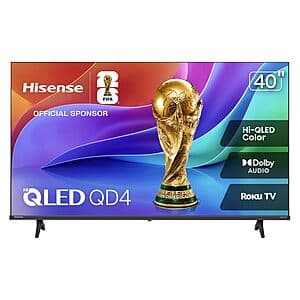 40" Hisense QD4SR Series Hi-QLED FHD TV (2026) $148 + Free S&H