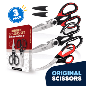 3-Pk JEEXI Stainless Steel Kitchen Scissors $9