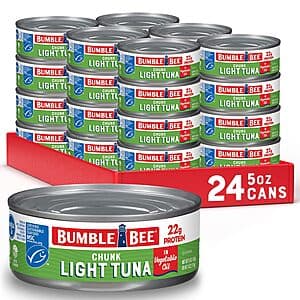 24-Pk 5-Oz Bumble Bee Chunk Light Tuna in Vegetable Oil $14.25 w/ S&S