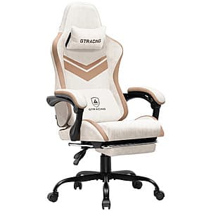 GTRACING GTW-300 Ergonomic Adjustable Height Reclining Fabric Gaming Chair $89.10 + Free Shipping
