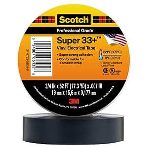 Prime Members: 3M Scotch Super 33+ Electrical Tape (3/4"x 52', Black) $2.85 + Free Shipping