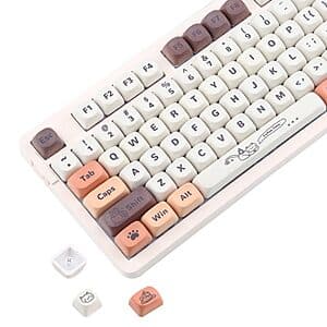 134-key PBT Keycaps Cherry MX Switches Mechanical Keyboard (Coffee Cat) $10.25