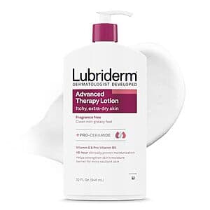 Select Accts: 32-Oz Lubriderm Advanced Therapy Fragrance-Free Lotion $5.40 w/ S&S