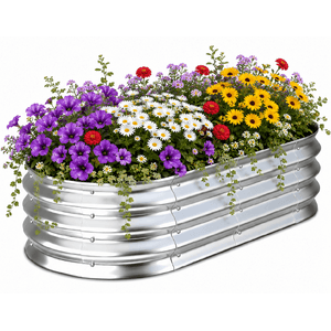 UNTIMATY 4' x 2' x 1' Galvanized Steel Raised Garden Bed (Silver) $15.20