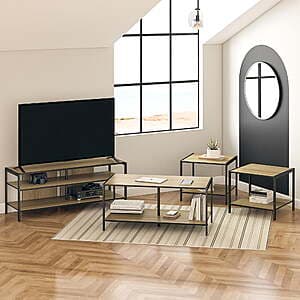 4-Pc Mainstays Living Room in a Box Table Set w/ Reversible Tops (Natural/Black) $67.60 + Free Shipping