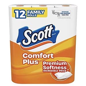12-pk Scott Comfort Plus Family Rolls or 6-ct Mega Family Rolls (Soft Lavender) 2 for $5.50 + Store Pick Up ($10 minimum)