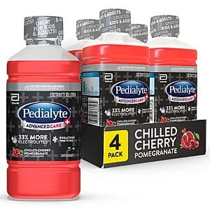 4-Count 1-Liter Pedialyte AdvancedCare Plus Hydration Drink (Cherry Pomegranate) $13.50