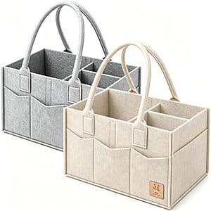 2-Pk HipHop Panda Diaper Caddy Organizer (Grey/Oatmeal) $10
