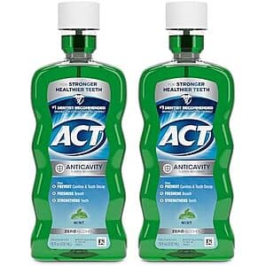 2-pk 18-oz ACT Anticavity Fluoride Mouthwash (Mint Flavor) $4.35 w/ S&S