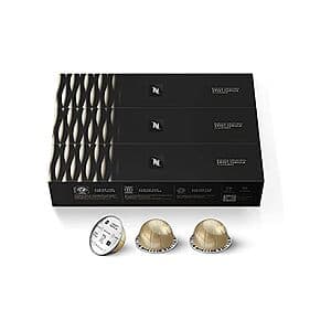 Nespresso Vertuo Sweet Vanilla medium roast coffee pods in a 60-count package with green and cream colored branding.