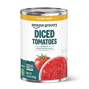 14.5-Oz Amazon Grocery Diced Tomatoes (No Salt Added) $0.65 w/ S&S