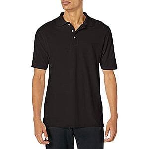 Hanes Men's Short Sleeve X-Temp Performance Polo Shirt (Black or Deep Red) $6