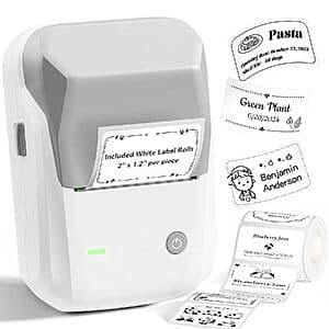 NIIMBOT B1 2" Bluetooth Thermal Label Maker w/ 1 Label Roll (5 Colors) $15