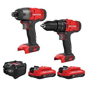 CRAFTSMAN V20 MAX Cordless Drill & Impact Driver w/ 2 Batteries + Charger $99 + Free S&H