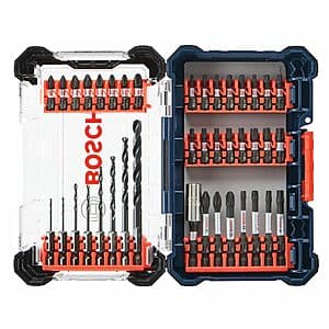 40-Pc BOSCH Driven Impact Screwdriving & Drilling Custom Case Set $15.55