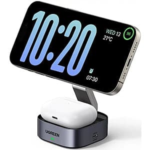 UGREEN MagFlow 25W 2-in-1 Magnetic Wireless Charging Station for iPhone & AirPods $16 + Free S&H