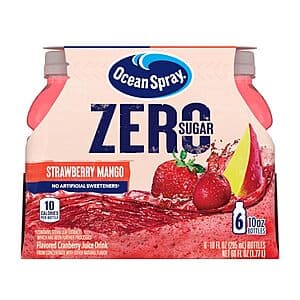 6-Count 10-Oz Ocean Spray ZERO Sugar Juice Drink (Strawberry Mango) $3.10 w/ Subscribe & Save