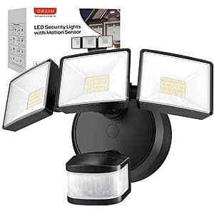 OREiN Motion Sensor Waterproof Hardwired Outdoor Flood Light 42W 6500LM $19 + Free S&H